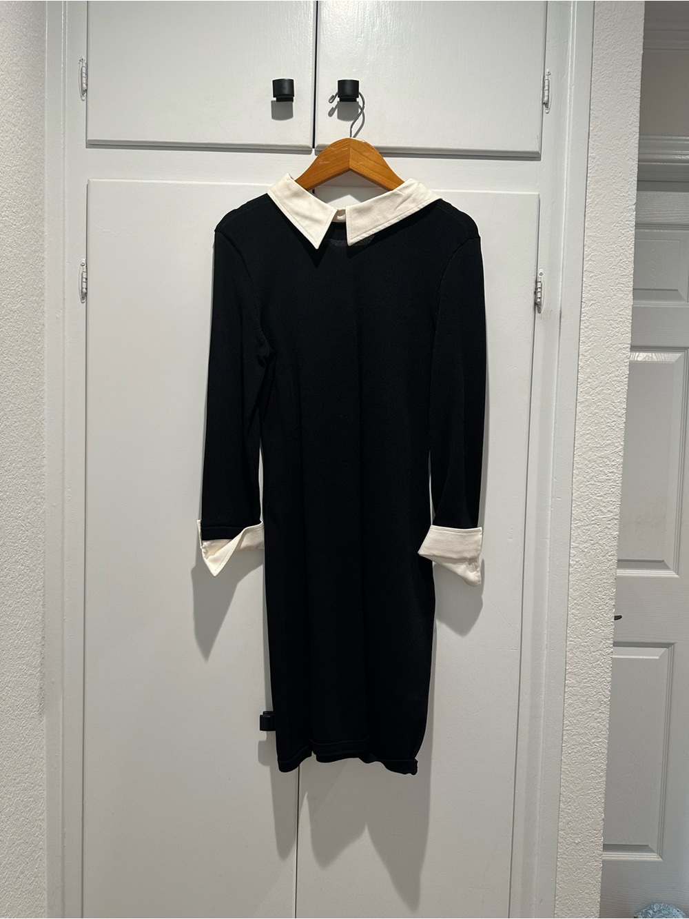 Black Dress with White Collar and Cuffs - Classic Shift Ralph Lauren  never worn